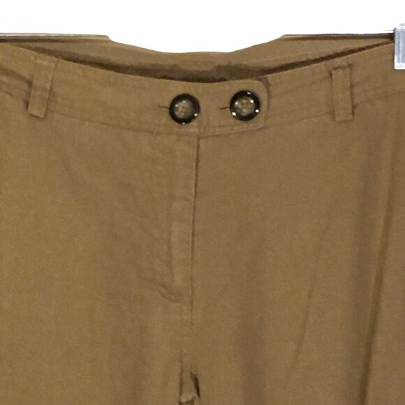 BCBGMaxAzria Brown Wide Leg Linen Trousers Pants Women Size 8 - Picture 2 of 9